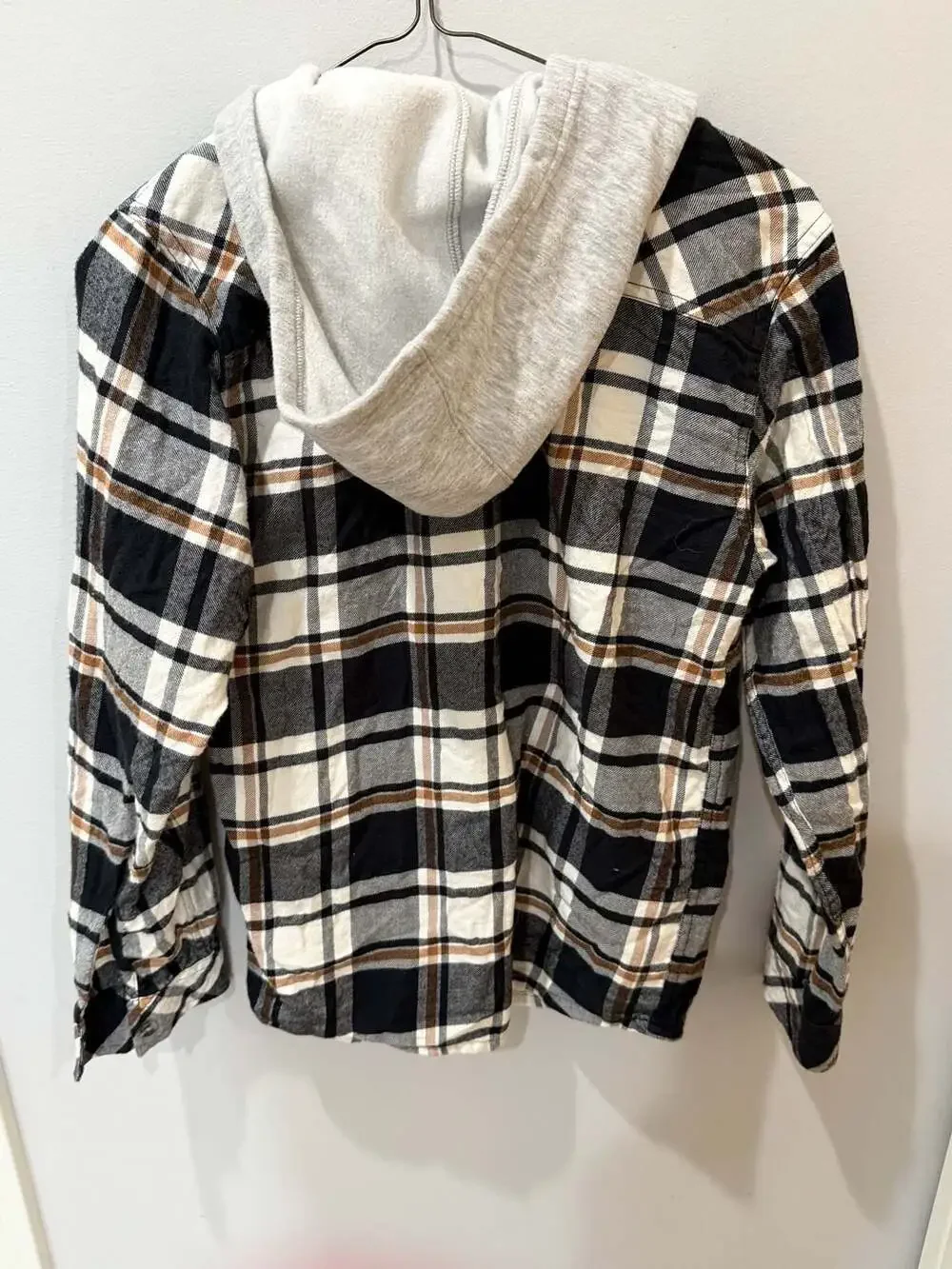 Carhartt Boys' Plaid Button-Front Hooded Flannel Shirt (Size M 10-12)